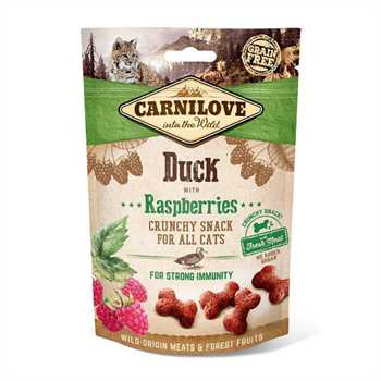 Carnilove Grain Free Crunchy Cat Treats - Duck with Raspberries - 50g